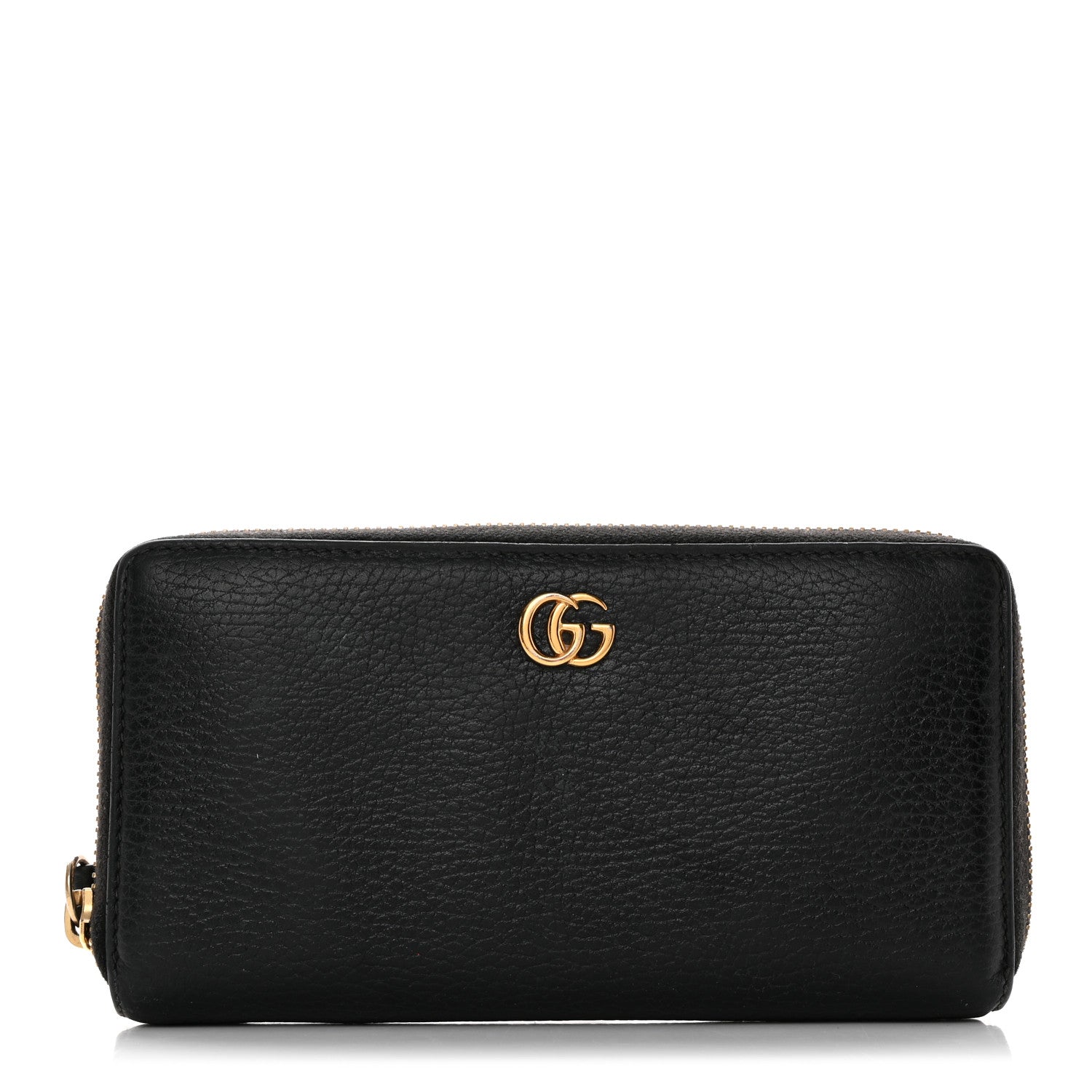 Gucci Dollar Calfskin GG Marmont Zip Around Wallet Black 1 of 8