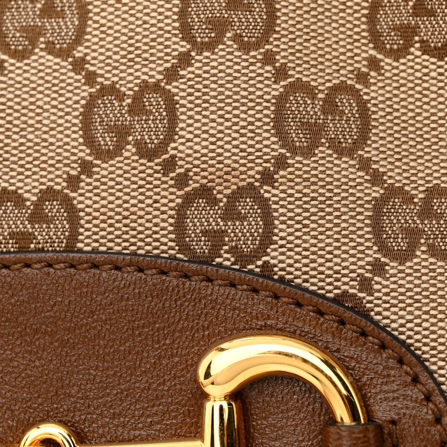 Gucci Monogram Horsebit 1955 Tote Bag Beige Brown Sugar 14 of 16