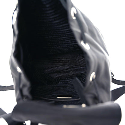 Prada Nylon Vela Saffiano Small Cinch Backpack Black 6 of 9