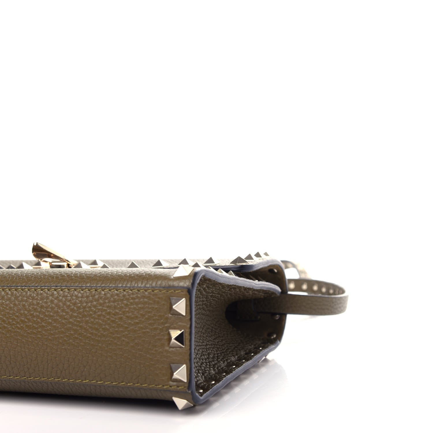 Valentino Garavani Pebbled Calfskin Medium Rockstud Flip Lock Crossbody Bag Lichen 8 of 11