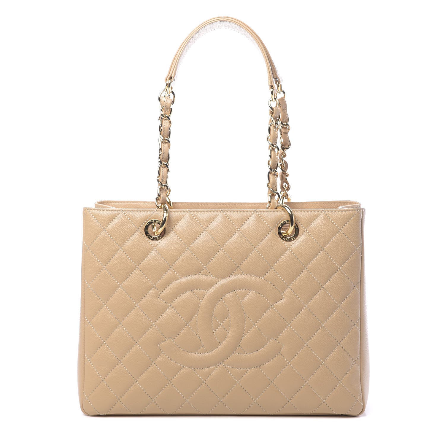 Chanel Caviar Quilted Grand Shopping Tote GST Beige 1 of 11