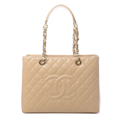 Chanel Caviar Quilted Grand Shopping Tote GST Beige 1 of 11