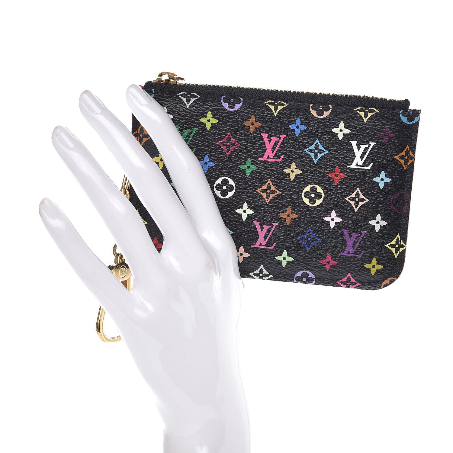 Louis Vuitton Monogram Multicolor Key Pouch Black Grenade 2 of 8