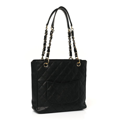 Chanel Caviar Quilted Petit Shopping Tote PST Black 3 of 9