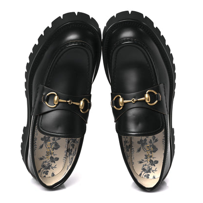 Gucci Cordovan Lux Womens Harald Horsebit 25mm Platform Loafers 41 Black 2 of 12