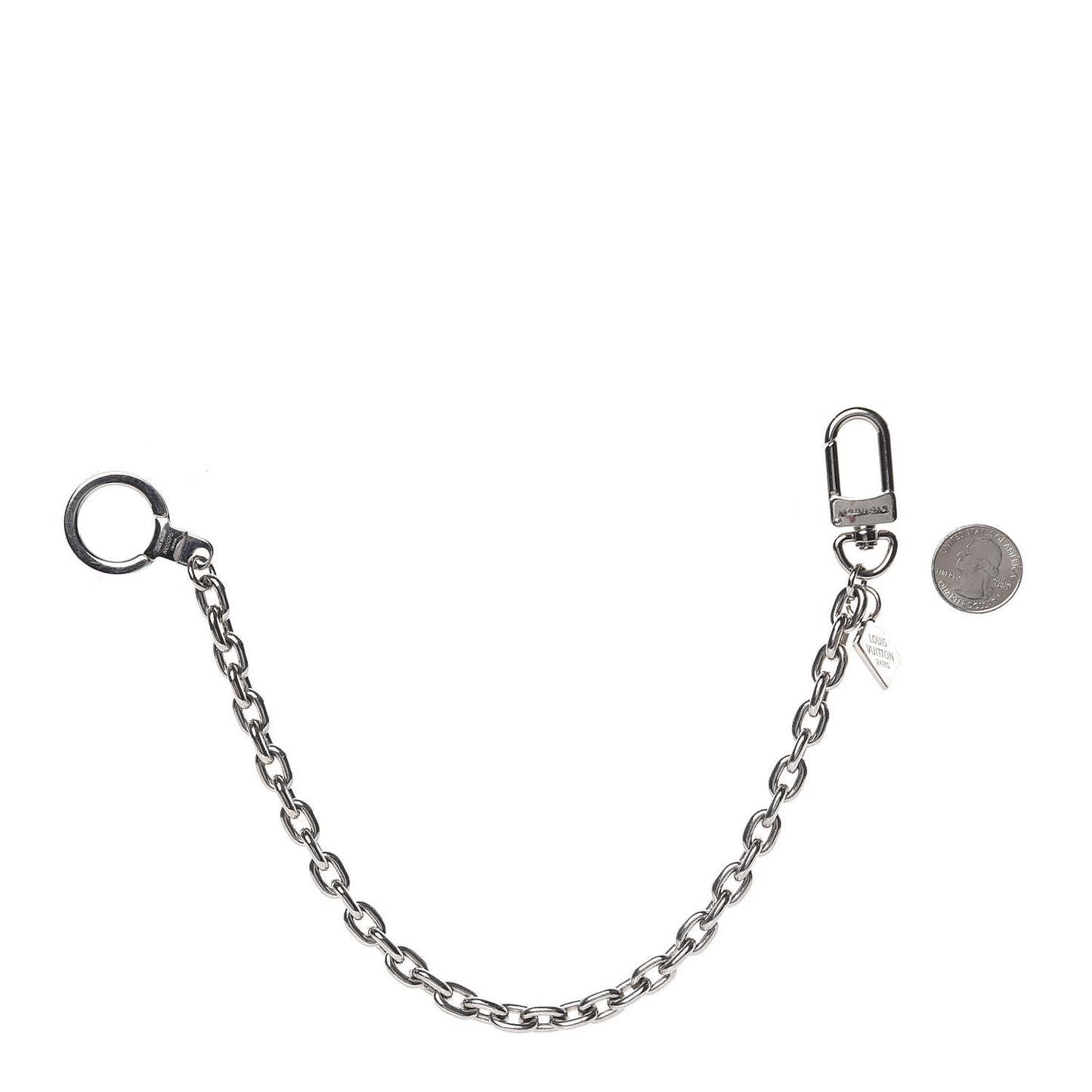 XL Pochette Extender Key Ring Chain Silver