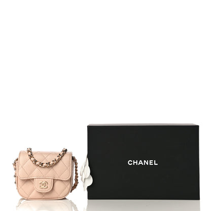 Chanel Caviar Quilted Mini Clutch With Chain Light Beige 12 of 12
