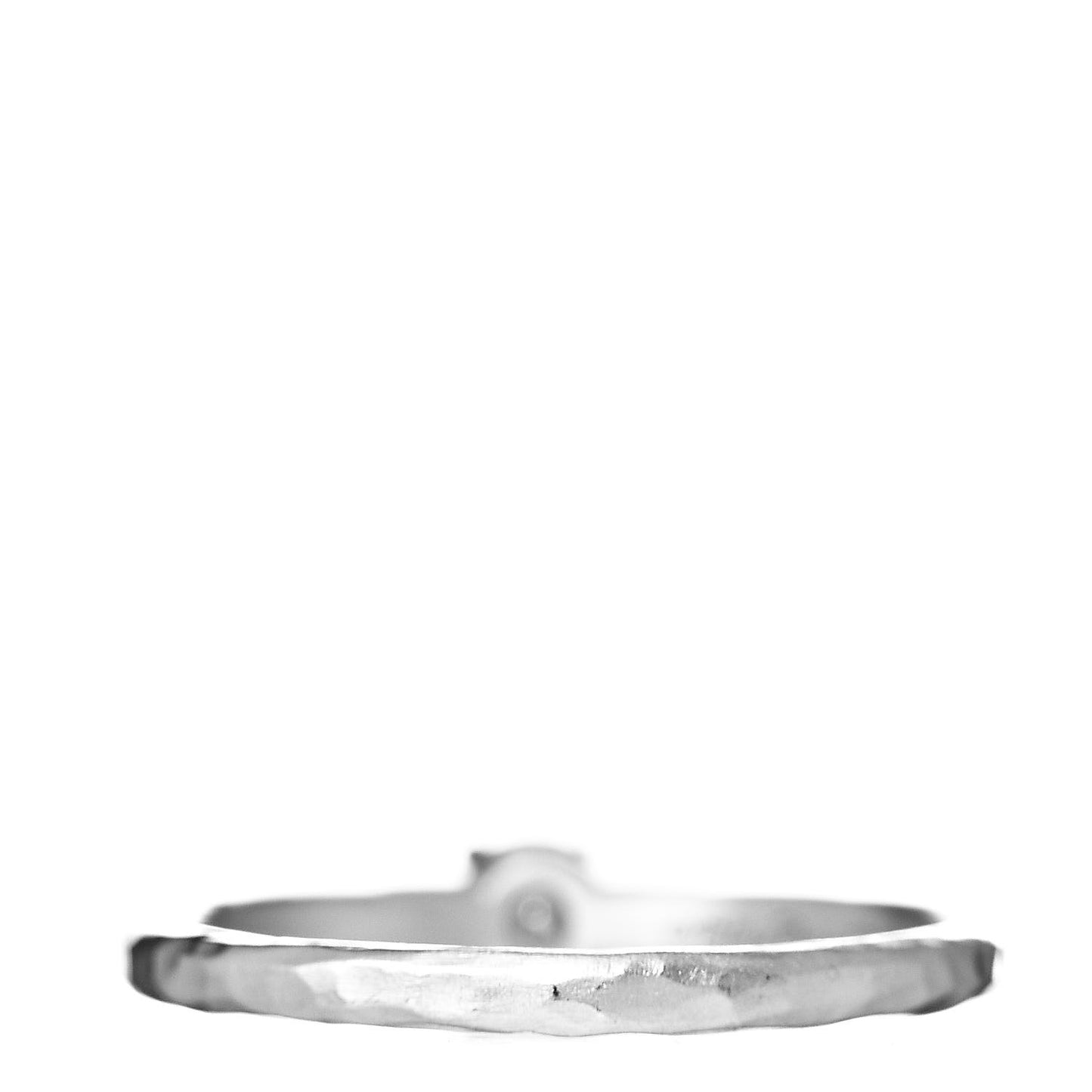 18K White Gold Diamond .16ct Paloma Picasso Hammered Solitaire Ring 53 6.25