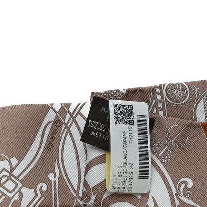 Hermes Silk Ex-Libris Twilly Beige White Caramel 3 of 3
