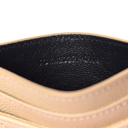 Saint Laurent Grain De Poudre Matelasse Chevron Monogram Credit Card Case Nude Powder 7 of 8