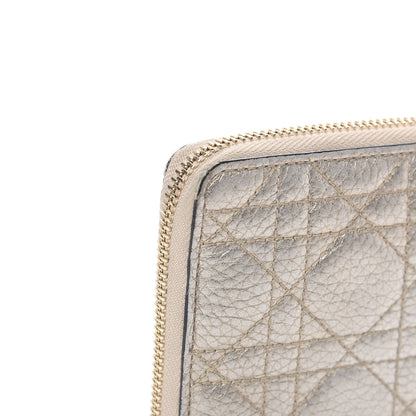 Christian Dior Metallic Calfskin Cannage Lady Dior Medium Wallet Gold 9 of 10