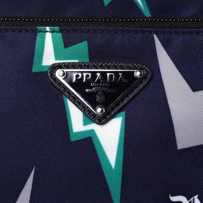 Prada X UNIVERSAL STUDIOS Tessuto Nylon Thunder Frankenstein Belt Bag Blu Smeraldo 9 of 9