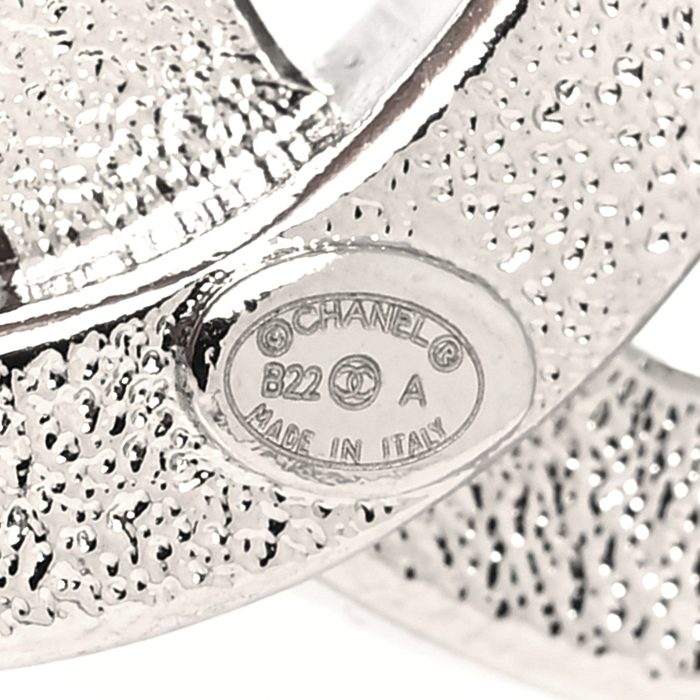 Chanel Crystal CC Brooch Black Silver 4 of 4