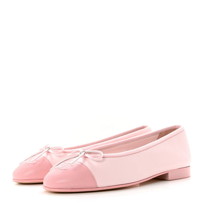 Chanel Lambskin CC Cap Toe Ballerina Flats 36 Pink Light Pink 3 of 9