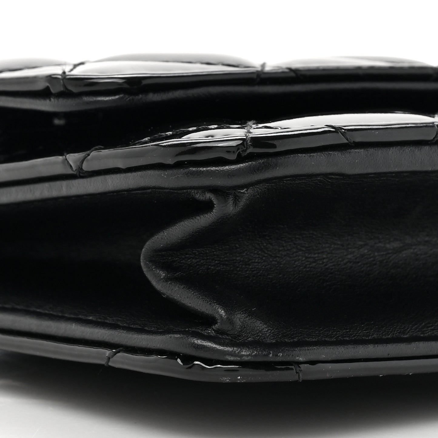 Patent Calfskin Quilted Reissue Wallet On Chain WOC So Black