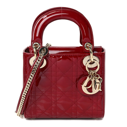 Christian Dior Patent Cannage Mini Lady Dior Red 1 of 9