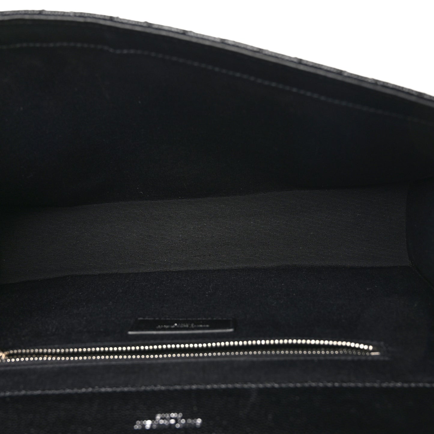 Grain De Poudre Textured Mixed Matelasse Large Triquilt Monogram Satchel Black