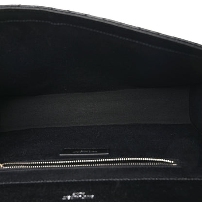 Saint Laurent Grain De Poudre Textured Mixed Matelasse Large Triquilt Monogram Satchel Black 5 of 10