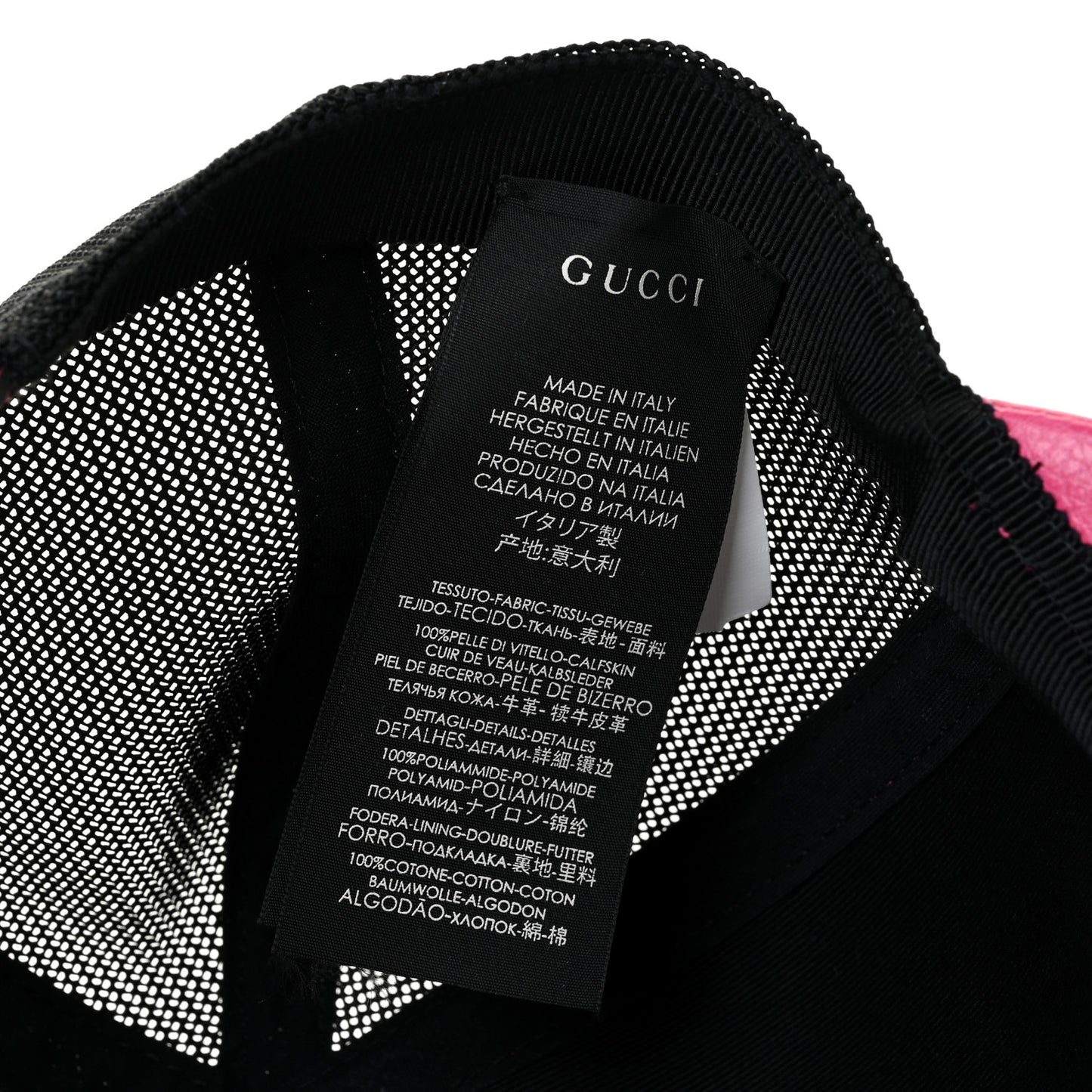 Cripto Calfskin Logo Baseball Hat M Fuxia Black