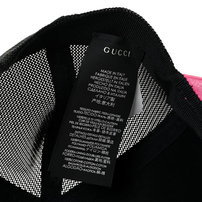 Gucci Cripto Calfskin Logo Baseball Hat M Fuxia Black 5 of 6