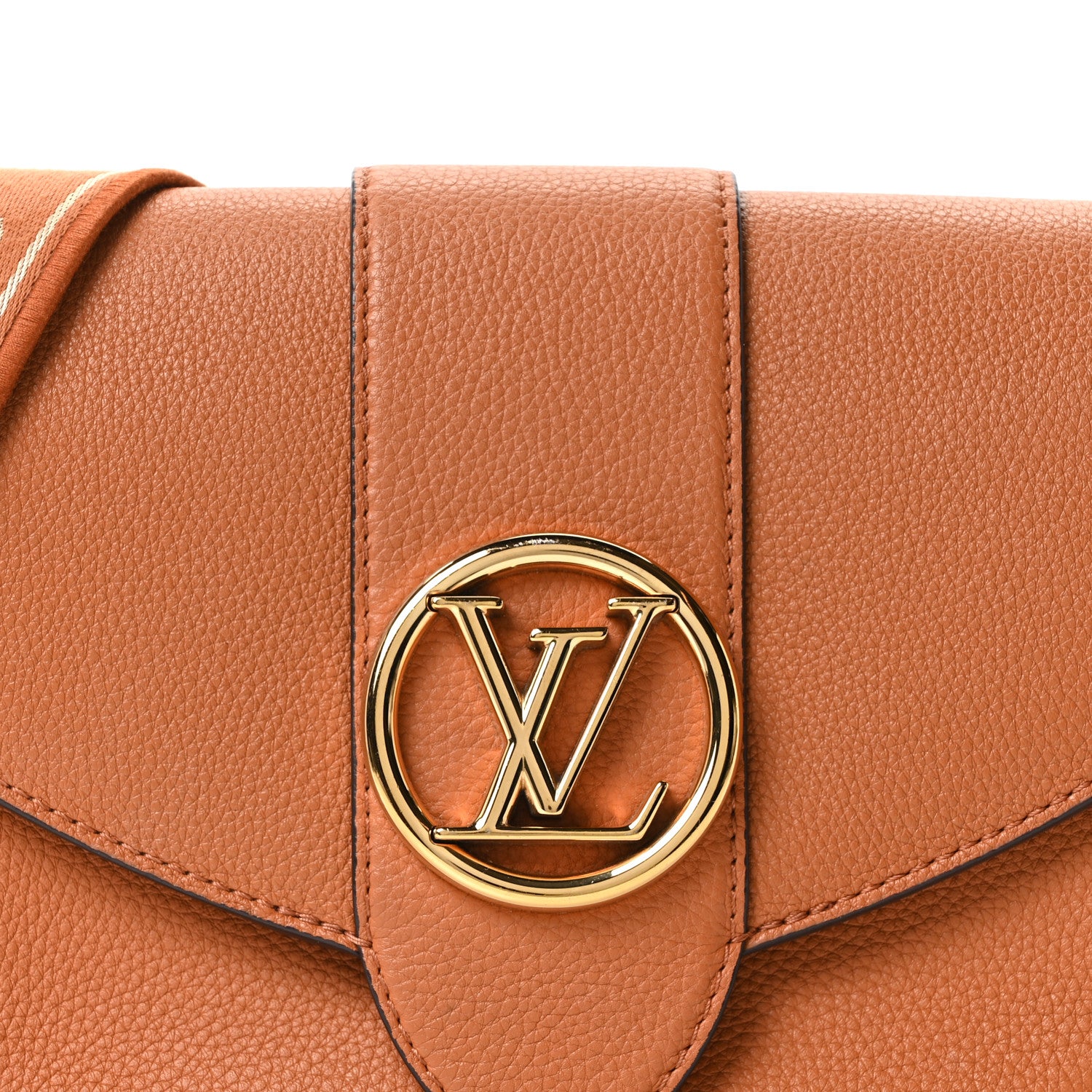 Louis Vuitton Grained Calfskin LV Pont 9 Soft MM Golden Siena 7 of 9