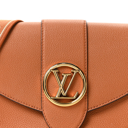 Louis Vuitton Grained Calfskin LV Pont 9 Soft MM Golden Siena 7 of 9