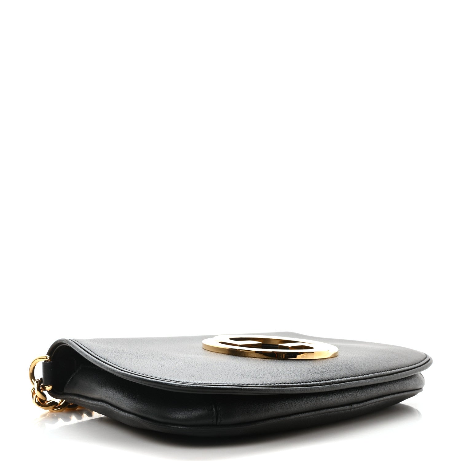 Gucci Roxy Calfskin Blondie Chain Shoulder Flap Bag Black 4 of 10