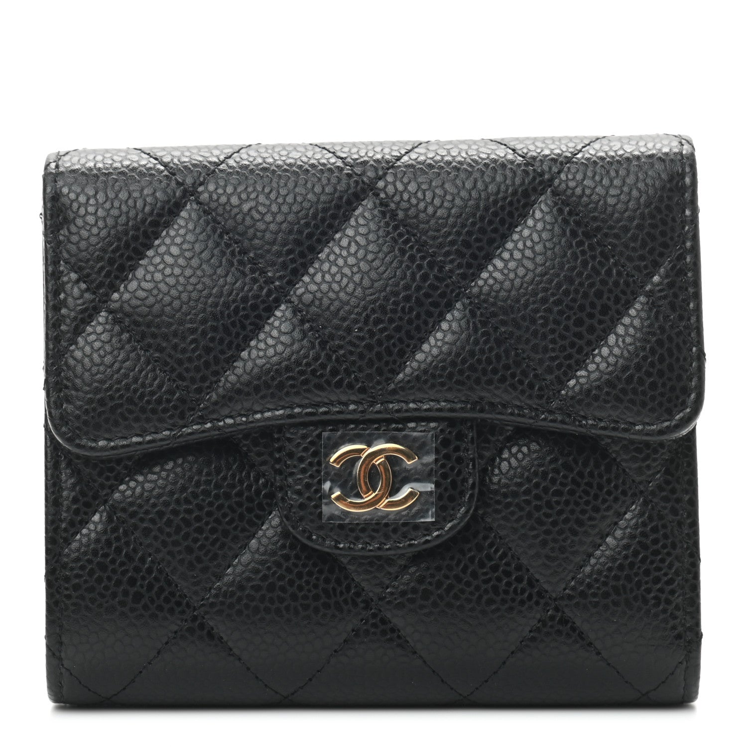 Chanel Caviar Quilted Compact Flap Wallet Black 1 of 8