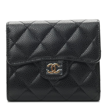 Chanel Caviar Quilted Compact Flap Wallet Black 1 of 8
