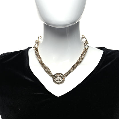 Chanel Metal Medallion Multi Chain Short Necklace Gold 2 of 5