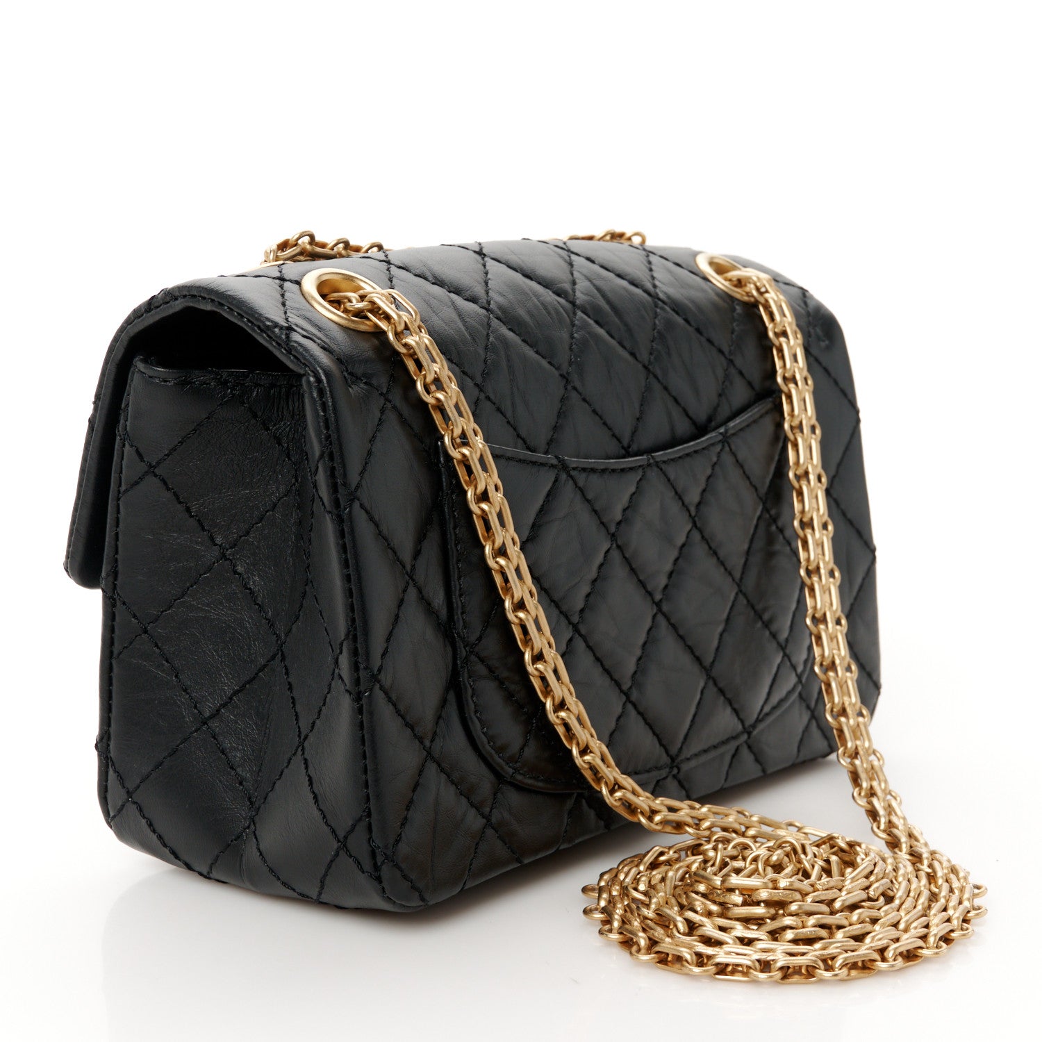 Chanel Aged Calfskin Quilted 2.55 Reissue Mini Flap Black 3 of 11