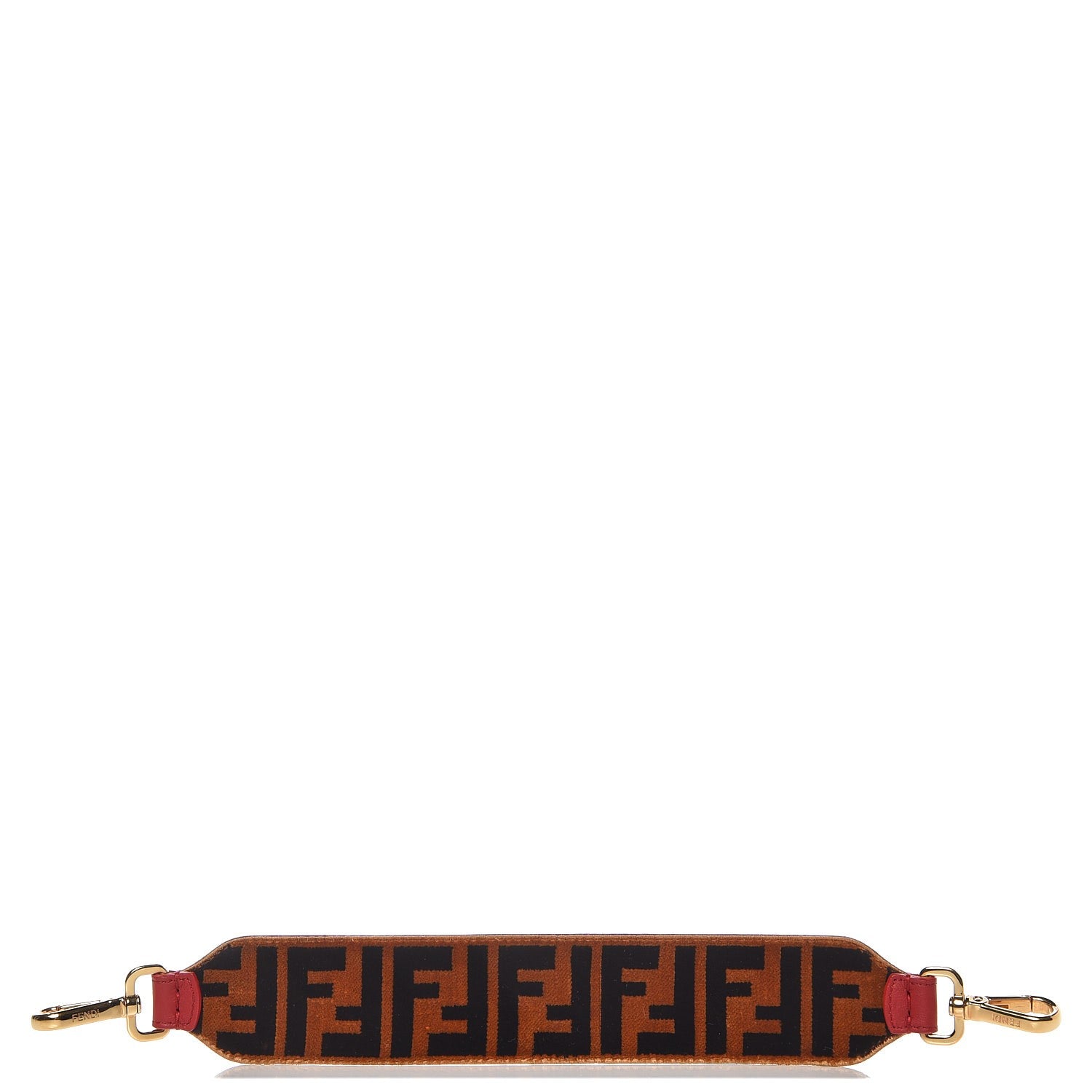 Fendi Velvet FF Mini Strap You Tobacco Fragola 1 of 3