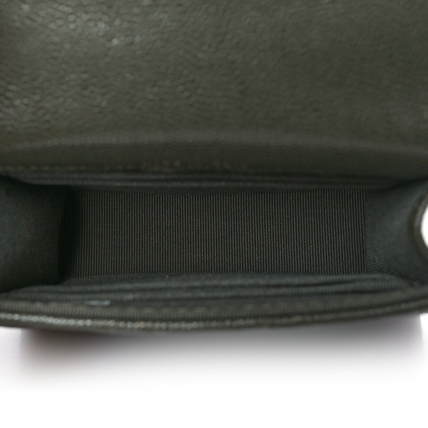 Caviar Quilted Coco First Clutch With Chain Khaki