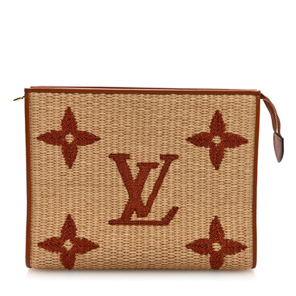 Louis Vuitton Raffia Monogram Giant Toiletry Pouch 26 Tan 1 of 6