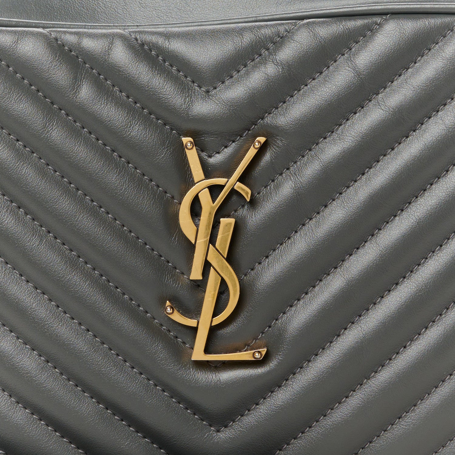 Saint Laurent Calfskin Matelasse Monogram Lou Camera Bag Dark Smog 8 of 10
