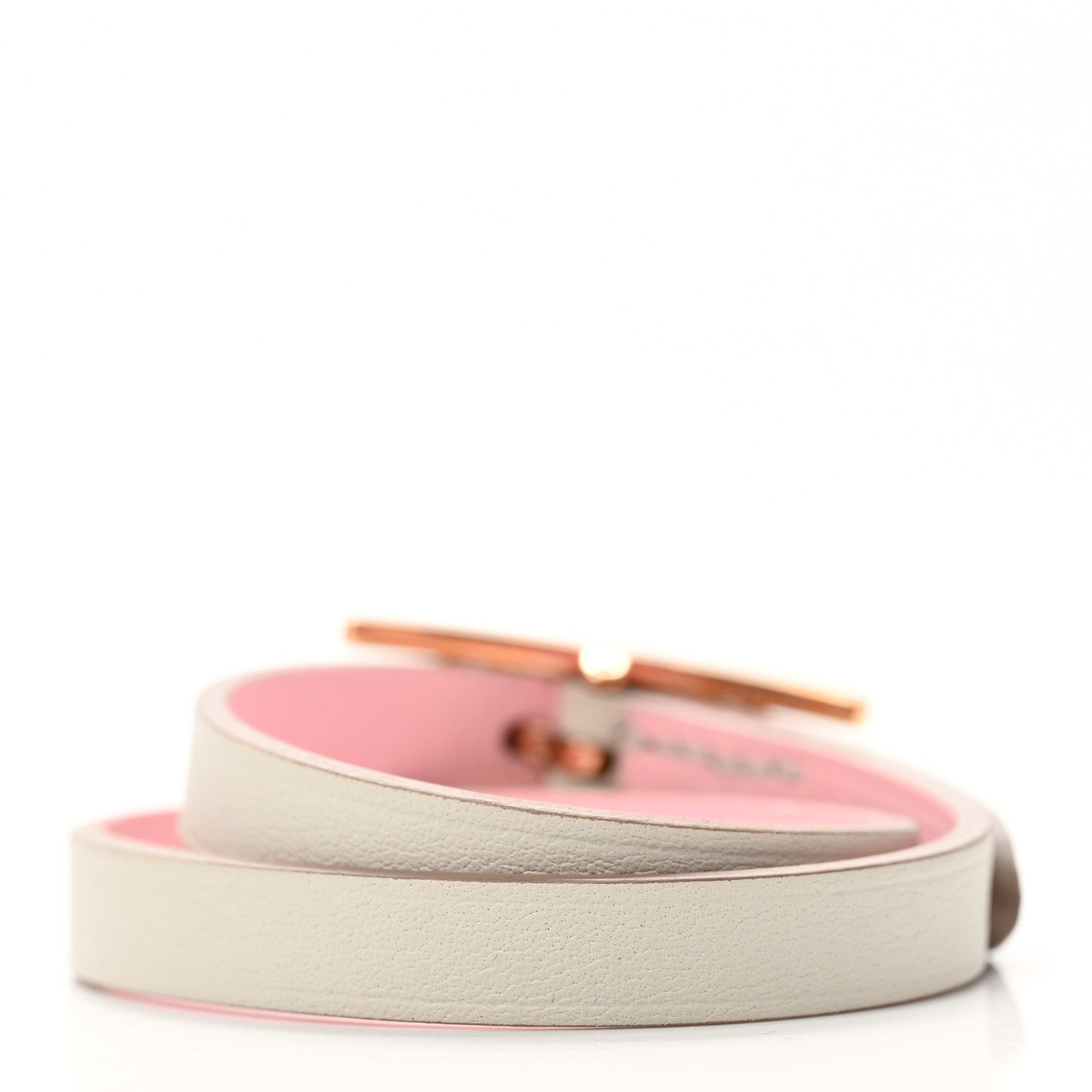 Hermes Swift Behapi Double Tour Bracelet T2 Rose Sakura Gris Perle 3 of 6