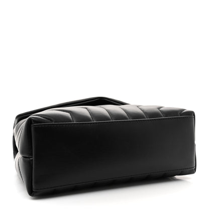 Saint Laurent Calfskin Y Quilted Monogram Monochrome Small Loulou Chain Satchel Black 4 of 10