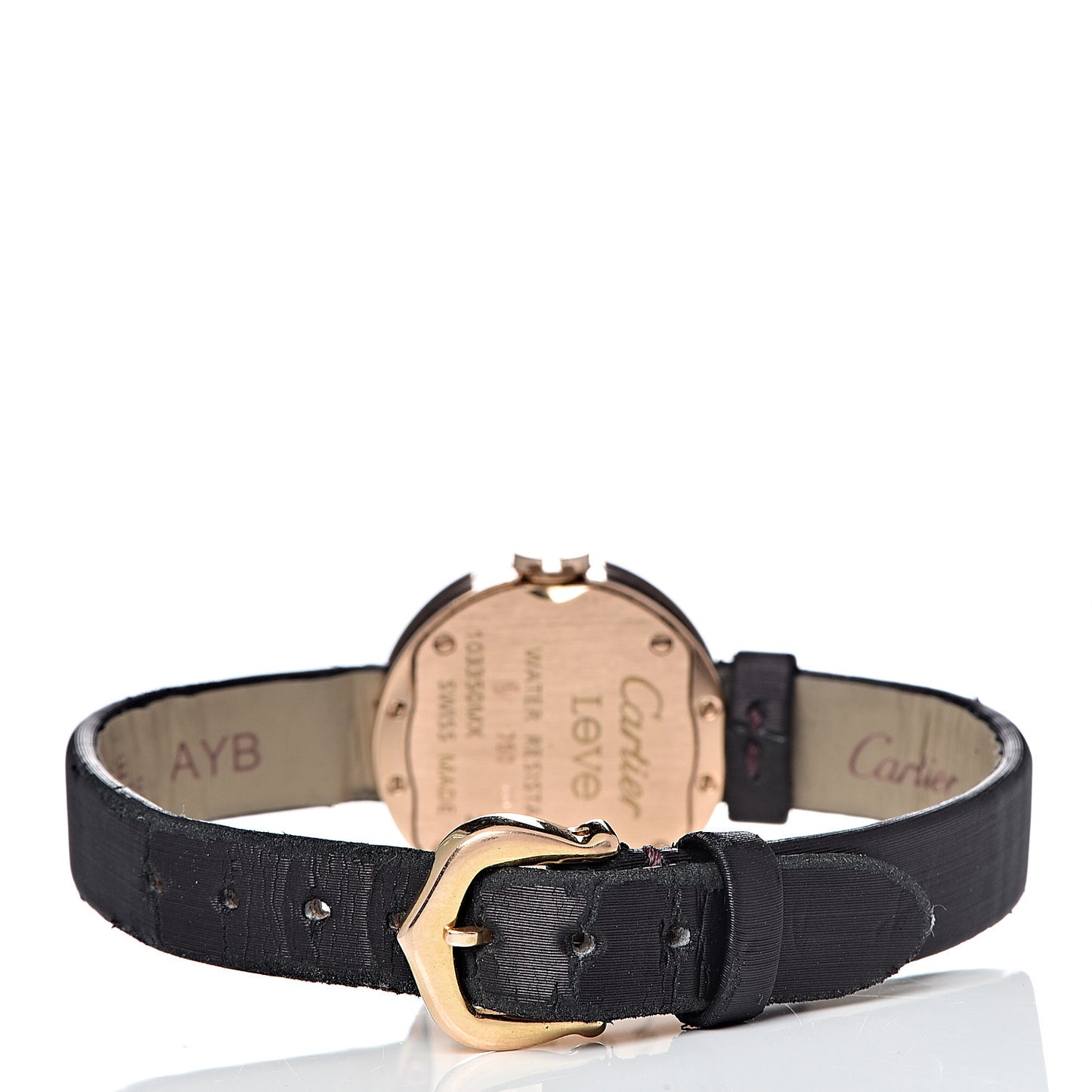 18K Pink Gold Satin Diamond 23mm Love Quartz Watch