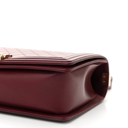 Chanel Lambskin Quilted New Medium Boy Flap Dark Red 10 of 13