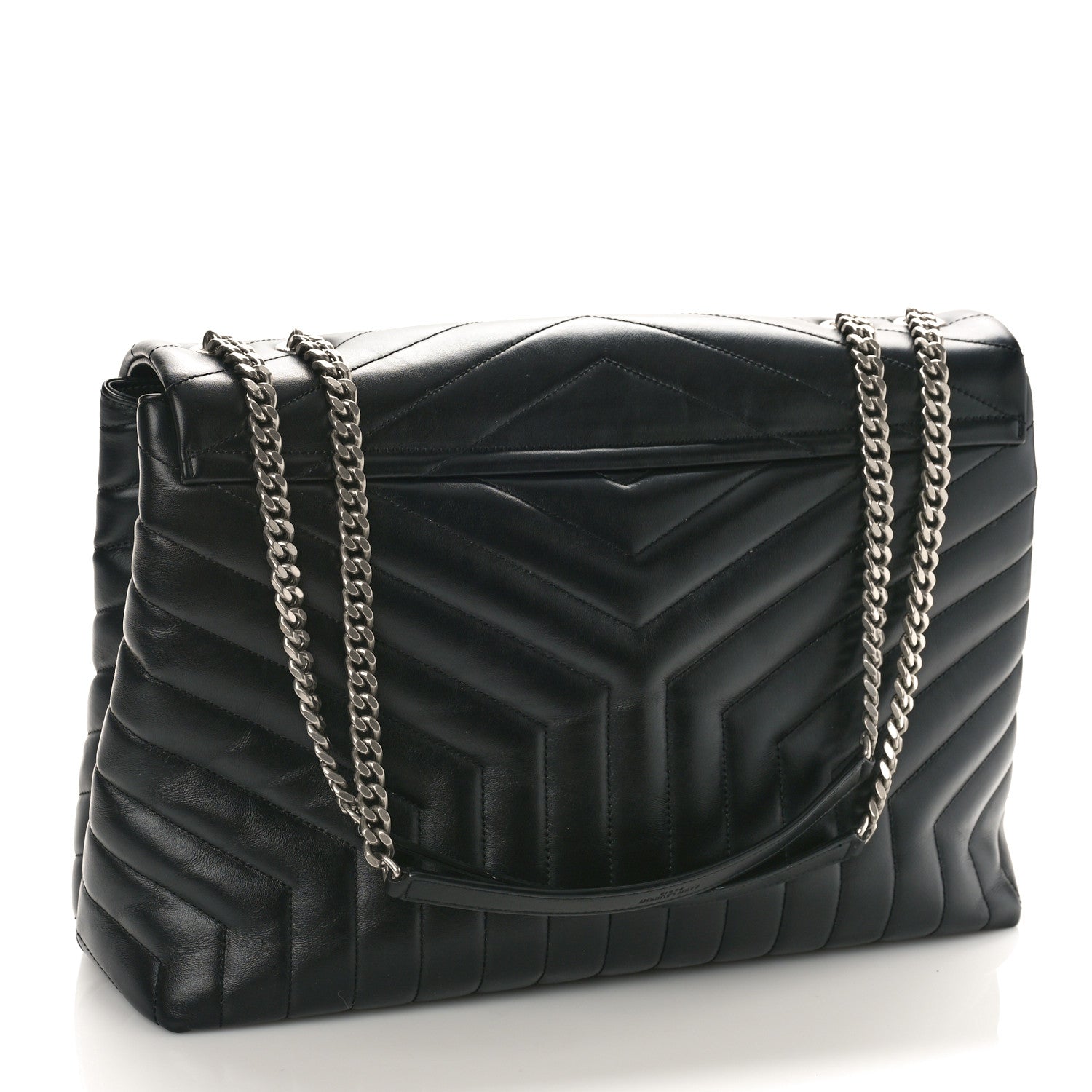 Saint Laurent Calfskin Y Quilted Monogram Large Loulou Chain Satchel Black 3 of 9