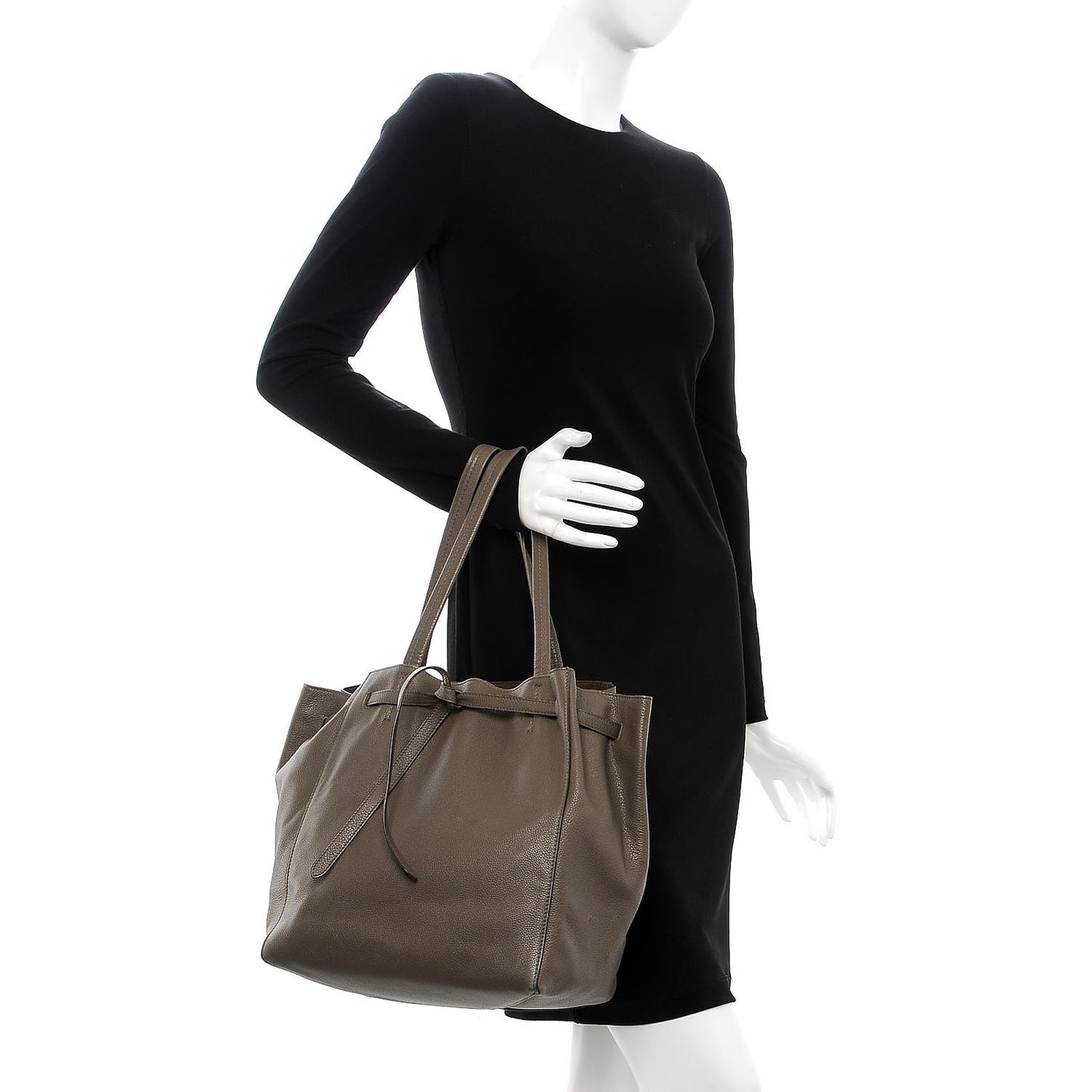 Soft Grained Calfskin Small Belt Cabas Phantom Taupe