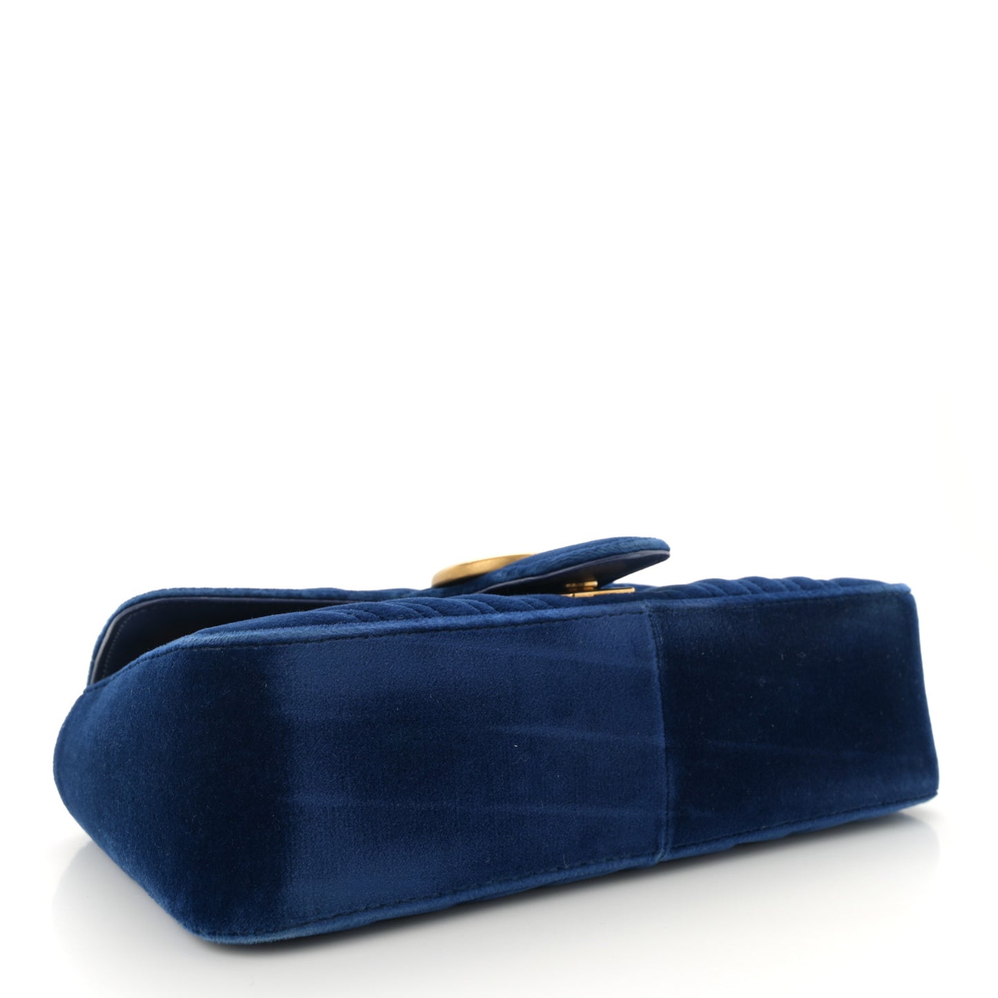 Velvet Matelasse Small GG Marmont Shoulder Bag Cobalt Blue
