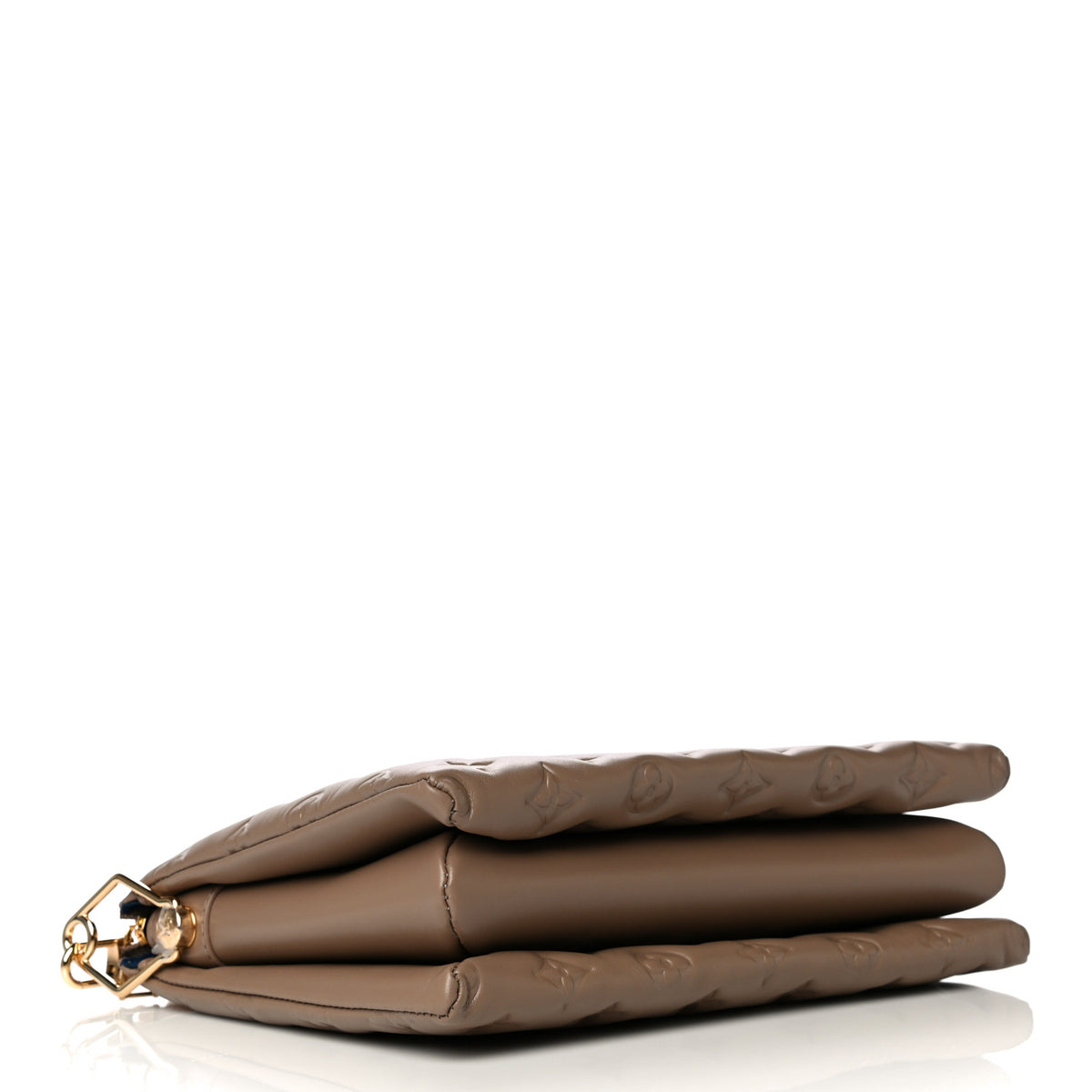 Louis Vuitton Lambskin Embossed Monogram Coussin PM Taupe 4 of 15
