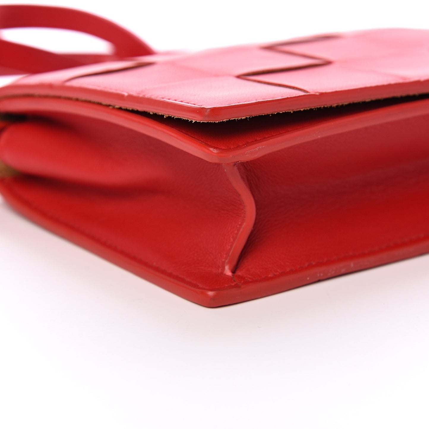 Nappa Maxi Intrecciato Mini Cassette Crossbody Bright Red