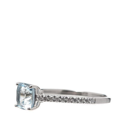 Tiffany Platinum Diamond Aquamarine 1.00ct Legacy Ring 54 7 3 of 6