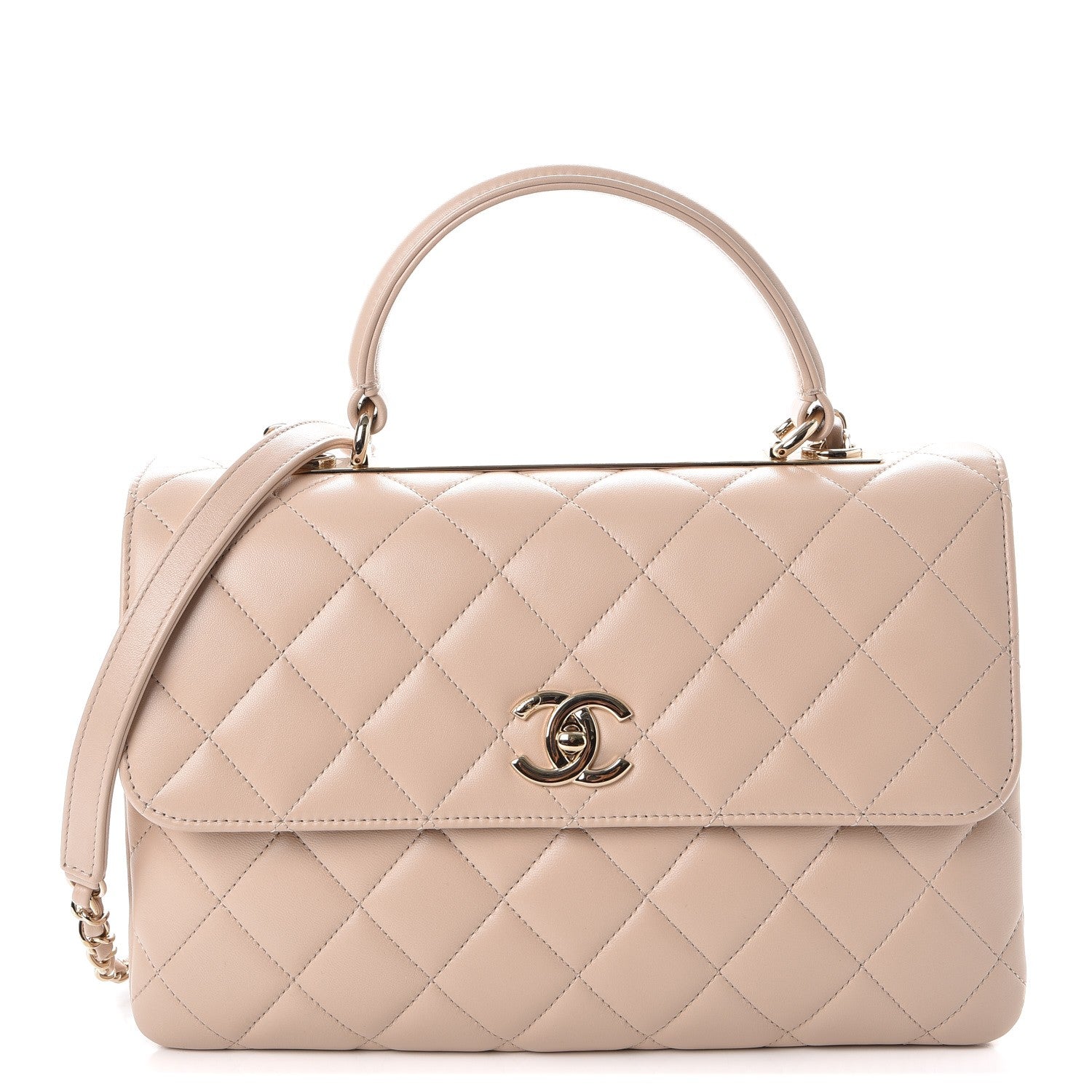 Chanel Lambskin Quilted Medium Trendy CC Flap Dual Handle Bag Beige 1 of 9