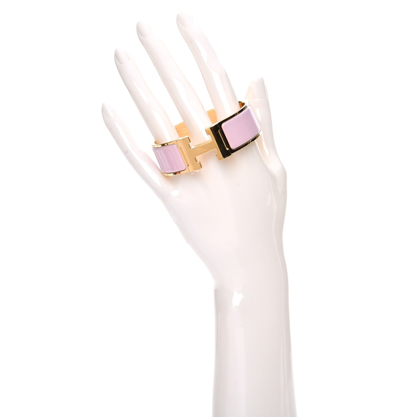 Enamel Wide Clic Clac H Bracelet PM Rose Dragee