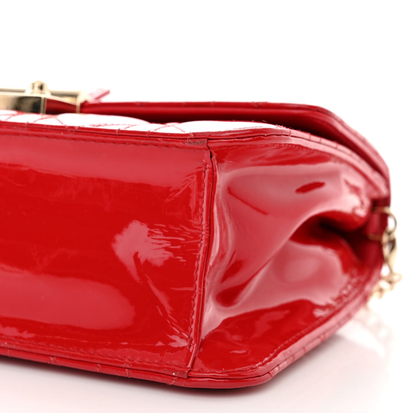 Patent Cannage Miss Dior Promenade Pouch Red