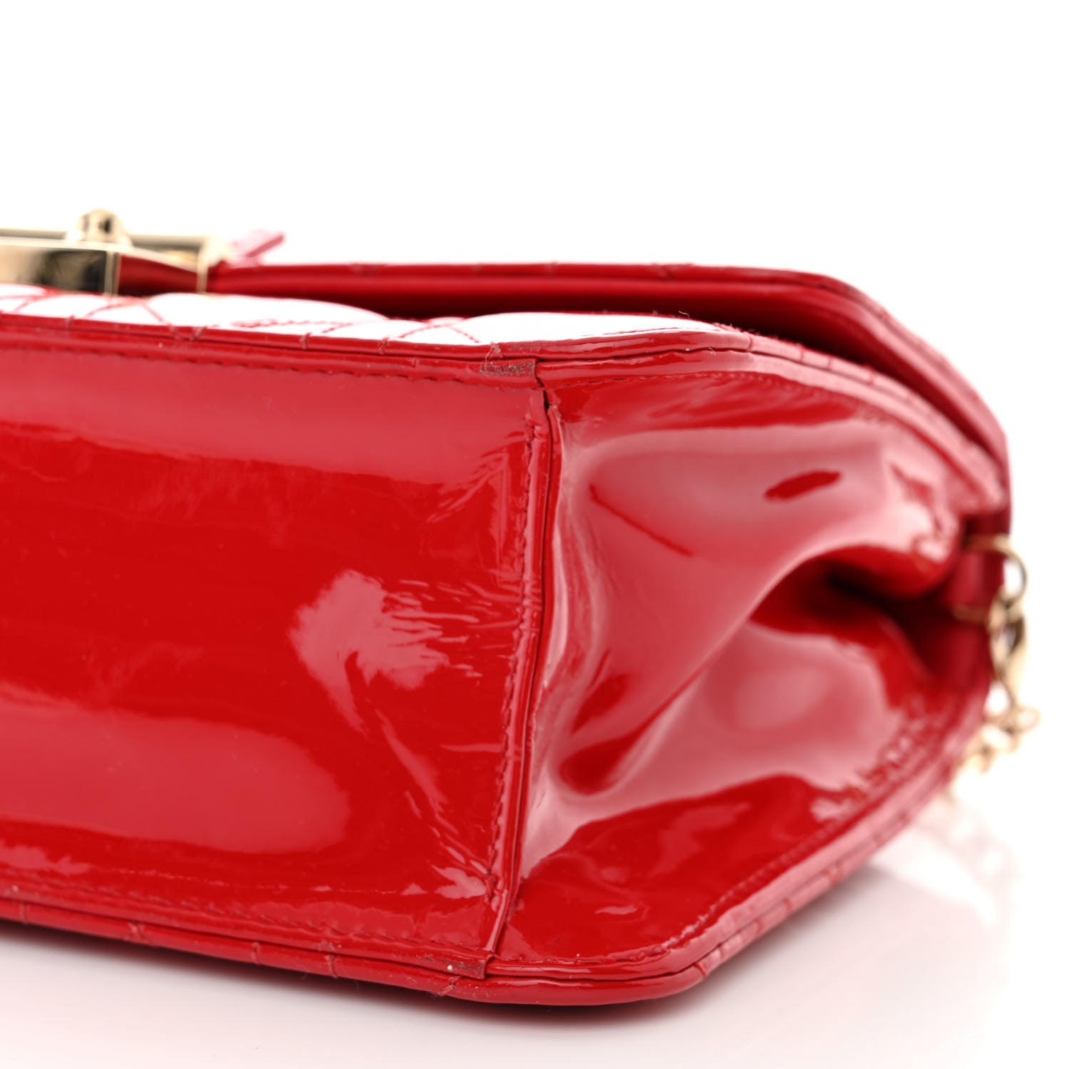 Christian Dior Patent Cannage Miss Dior Promenade Pouch Red 11 of 14