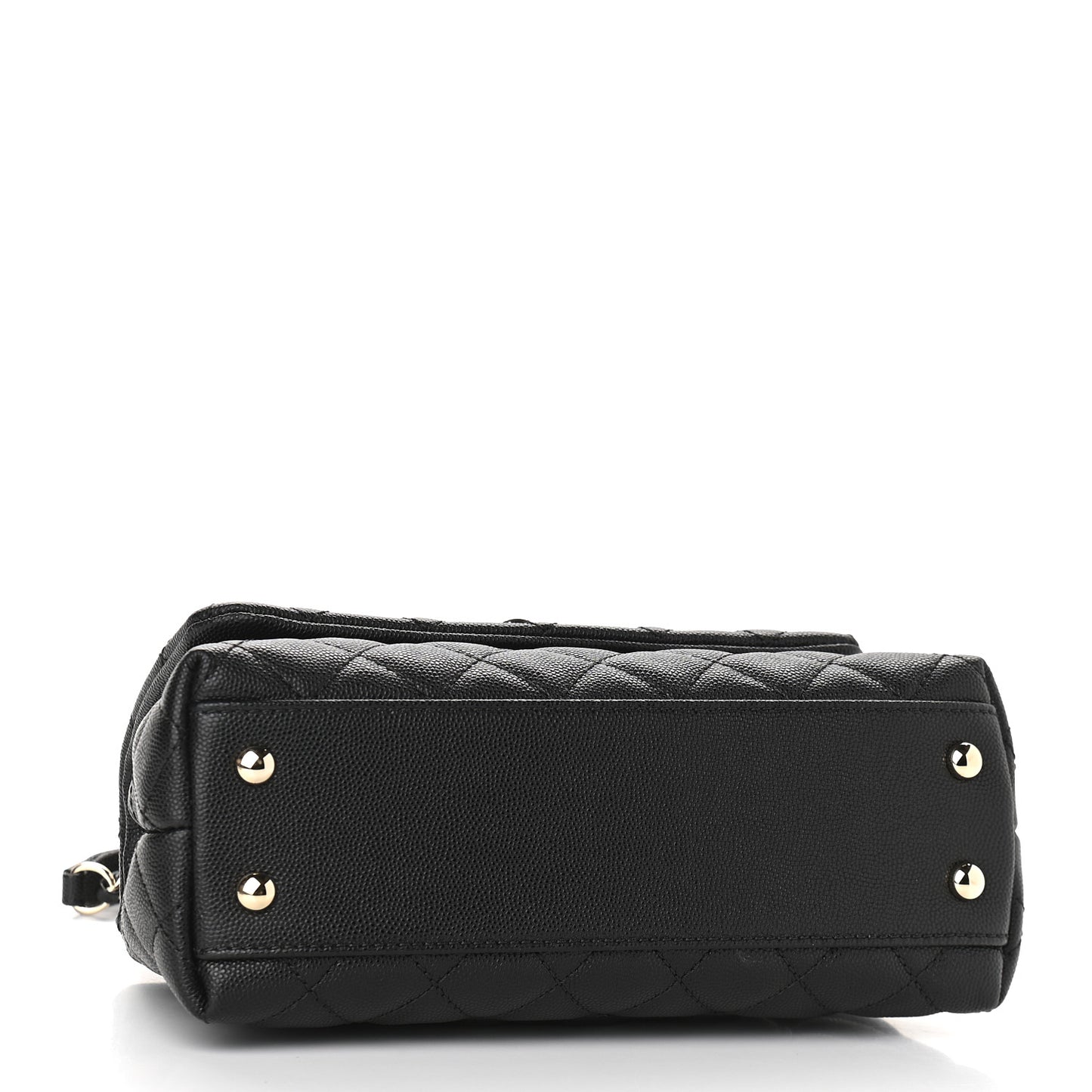 Caviar Quilted Mini Coco Handle Flap Black